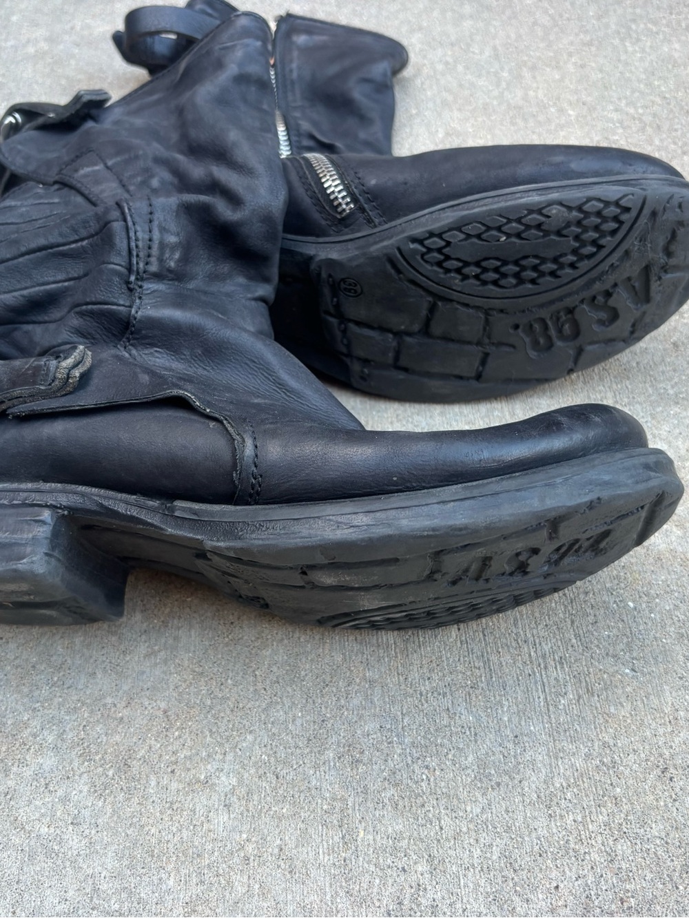 A.S.98 “Smyth” Black Leather Mid-Calf Engineer Boots — Size 39 (US 8–8.5) - Picture 6 of 6
